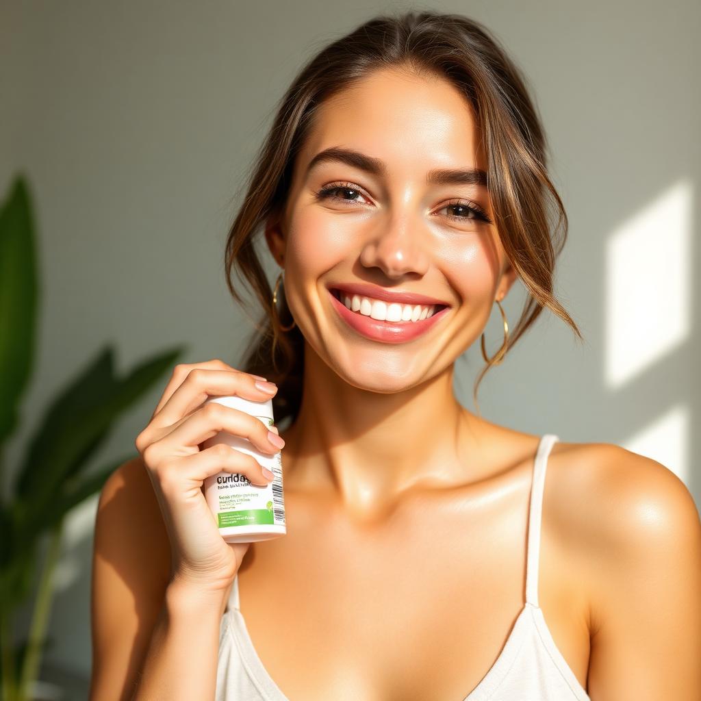 Happy radiant woman